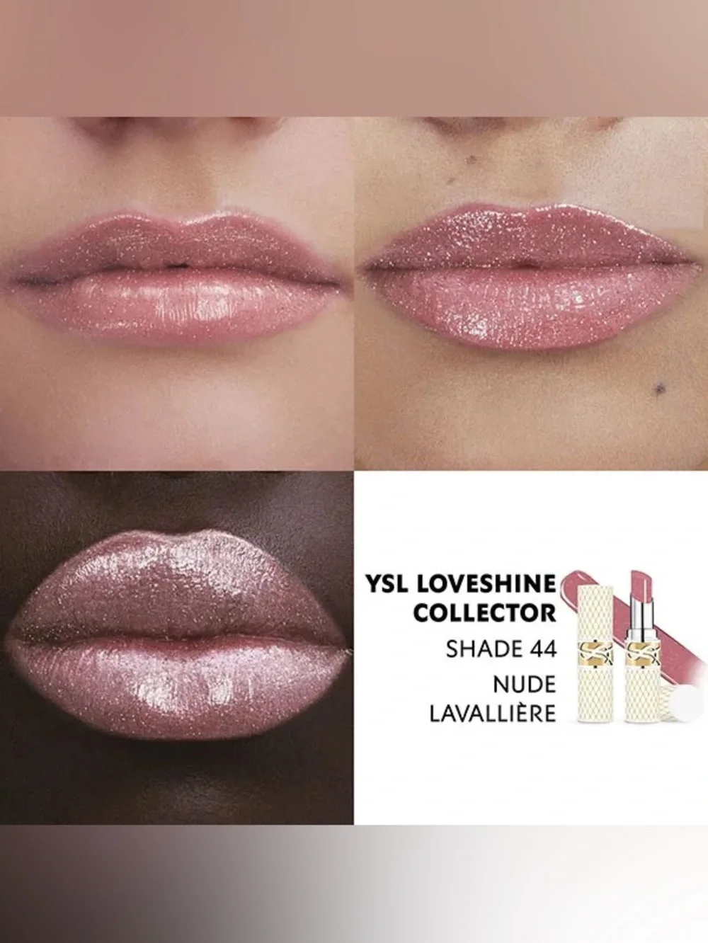 NWT Yves Saint Laurent YSL Collector Loveshine Lipstick color 44 Nude Lavalliere